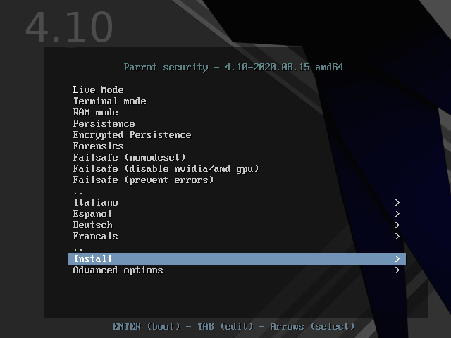 Parrot OS - We want to install Parrot OS on our VM