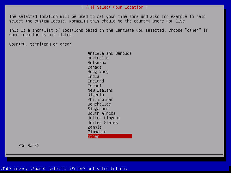 Parrot OS - Select your country