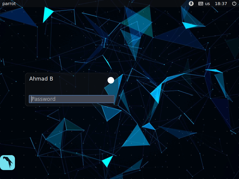 Parrot OS - The system is installed and ready to use.