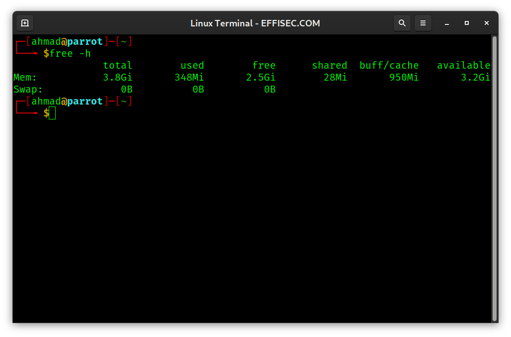 Linux Terminal - free -h