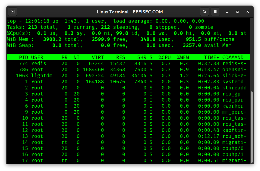 Linux Terminal - top