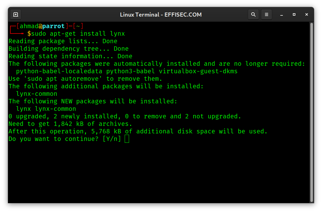 Linux Terminal - command